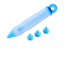 SILICONE WRITING PEN WITH 3 PLASTIC NOZZLES