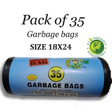 BLACK GARBAGE ROLL SIZE 18 X 24 (EACH ROLL CONTAIN 35 BAGS)