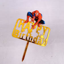 HAPPY BIRTHDAY SPIDER MAN CAKE TOPPER