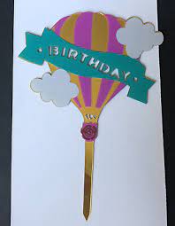 BIRTHDAY CAKE TOPPER IN HOT AIR BALOON